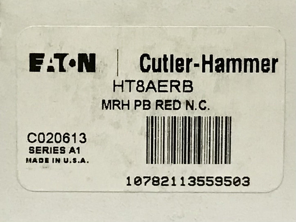 EATON CUTLER HAMMER HT8AERB Red Momentary Pushbutton Mushroom Head