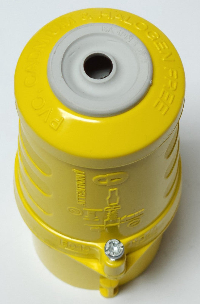 LEWDEN BS4343 PM 16/1000 Yellow Plug Connector 100-130 VAC VDC 2P+E 2 Pole with