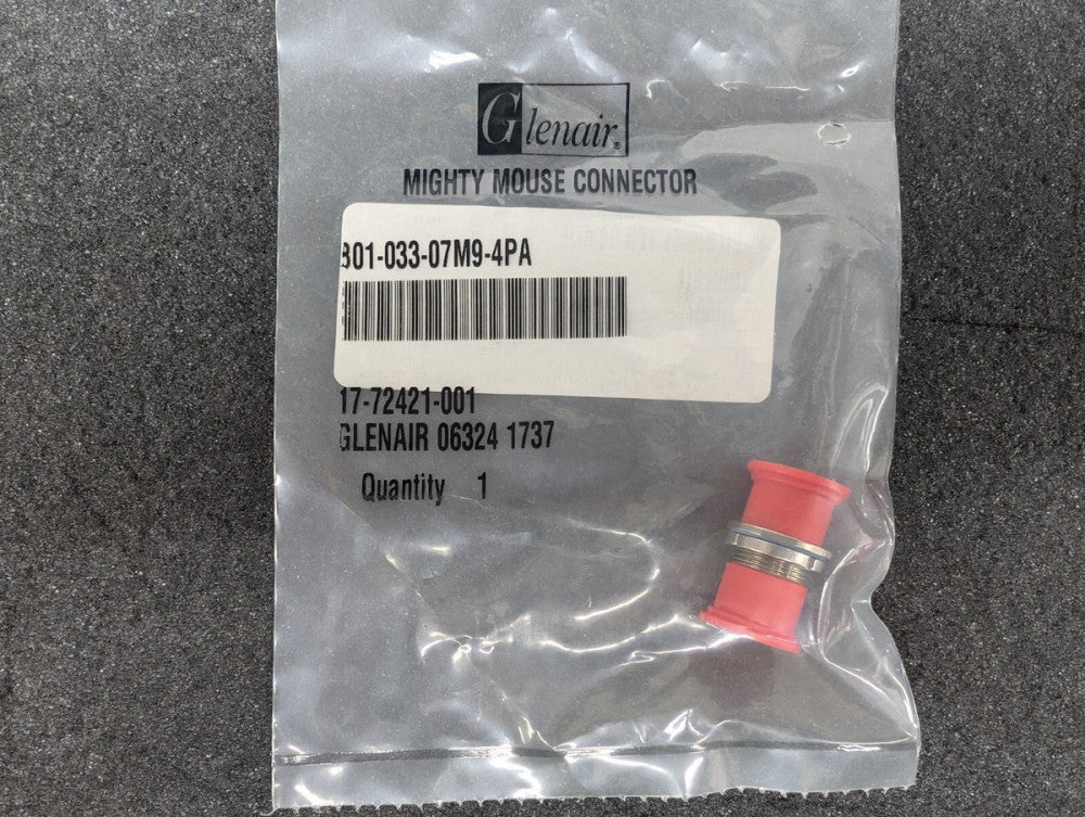 New, Glenair, 801-033-07M9-4PA, MIGHTY MOUSE CONN PLUG MALE 4POS GOLD SOLDER