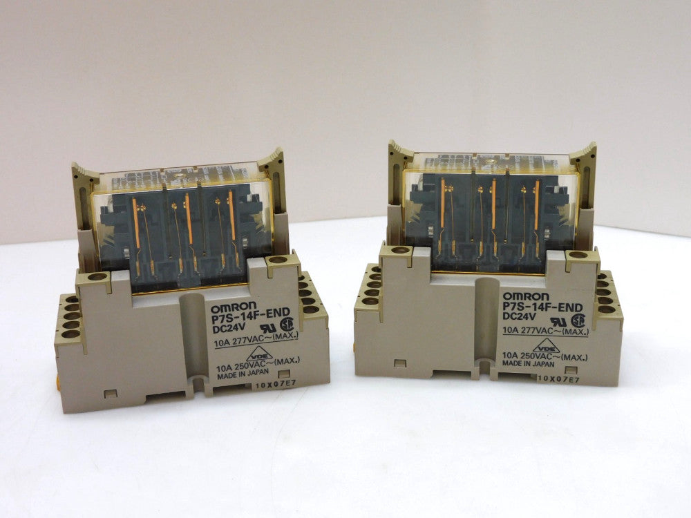 OMRON G7S-4A2B-E RELAY 24VDC W/ BASE P7S-14F-END