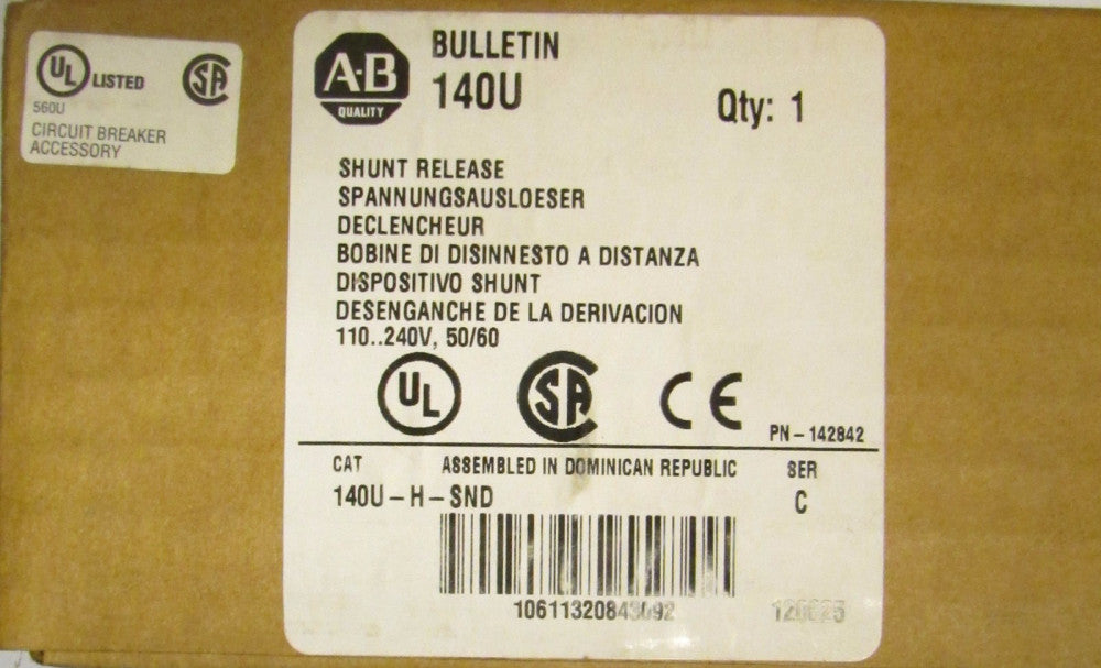 ALLEN BRADLEY 140U  H SND E J L Breaker Shunt  66C1571G65 SNT120CPK 66C1571G45