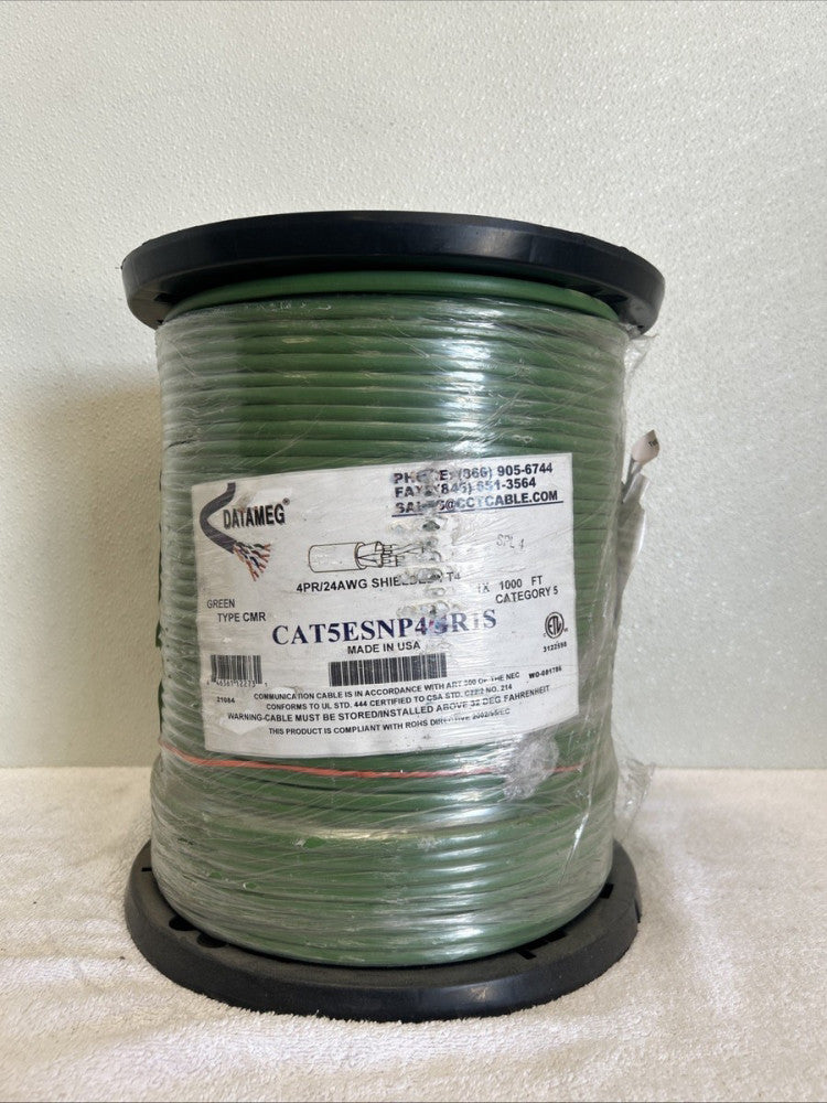 Datameg Cat5 Communication Cable CAT5ESNP4GR1S 1000 Ft