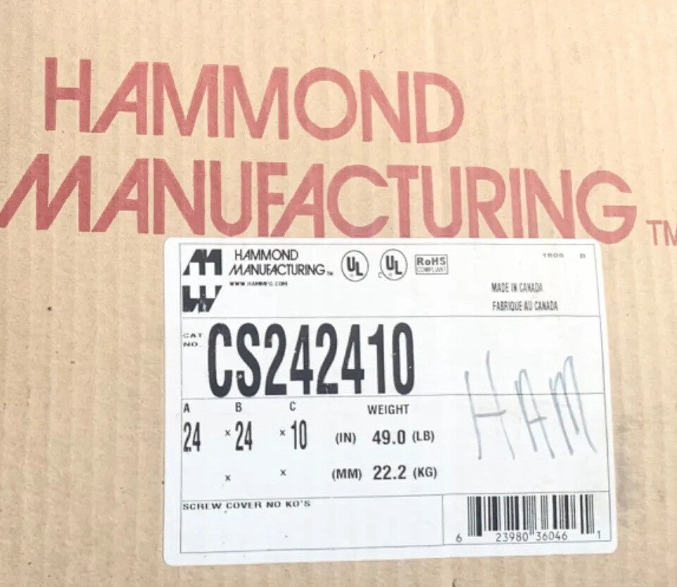 HAMMOND MANNUFACTURING CS242410 Electrical Enclosure 24'' X 24'' X 10'' Nema 1  
