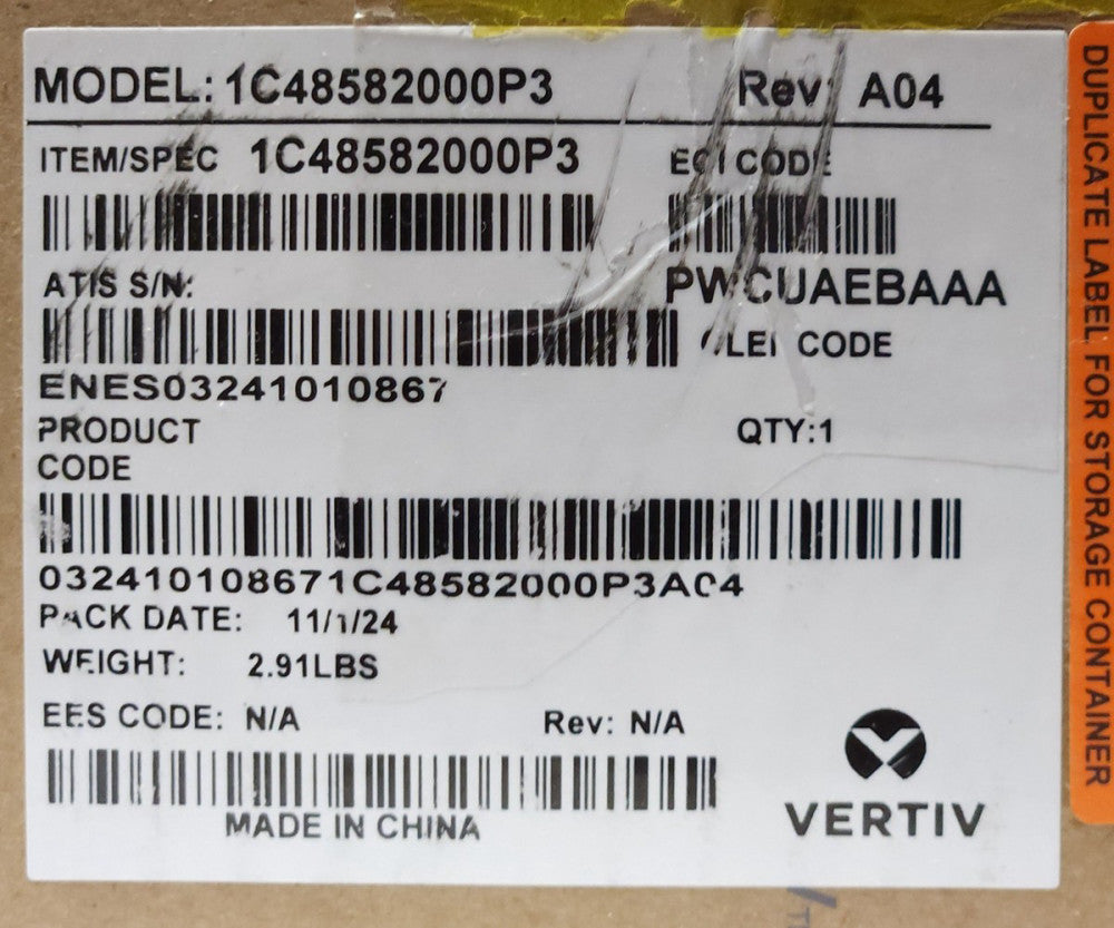 VERTIV MODEL 1C48582000P3 eSure Power Converter C48/58 2000P3 Power Supply Input