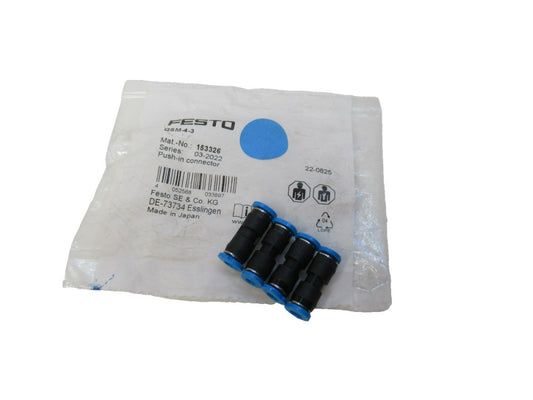 Festo QSM-4-3 , QSM43 Push-In Connector (New - Lot of 4)