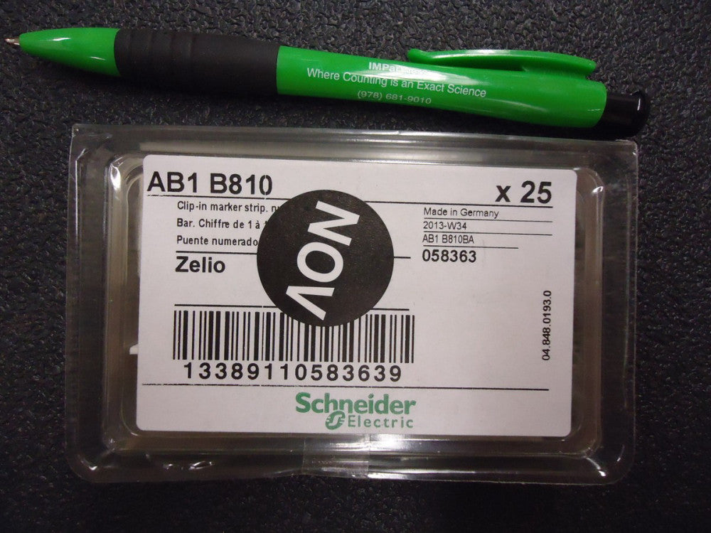 Schneider AB1B810 TERMINAL BLOCK MARKER, 91 TO 100, 8MM. Brand New! 25 Pack!