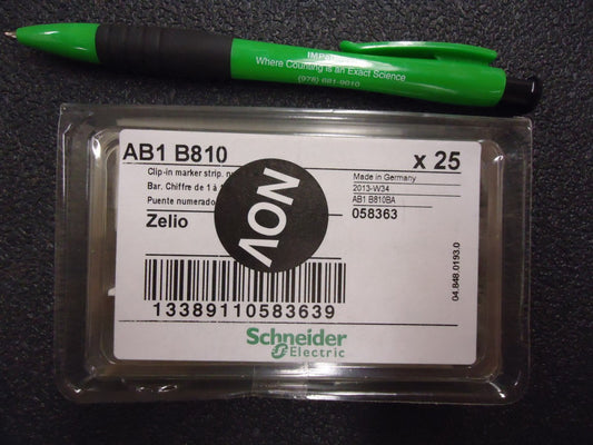 Schneider AB1B810 TERMINAL BLOCK MARKER, 91 TO 100, 8MM. Brand New! 25 Pack!
