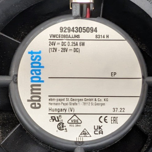 New, EBM-Papst, 8314H, FAN AXIAL 80X32MM 24VDC WIRE