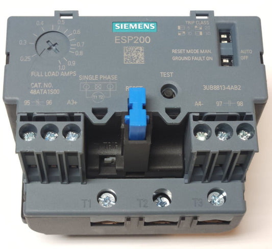 SIEMENS 48ATA1S00 ESP200 Overload Relay 0.25 - 1.0 AMP 3UB8813 4AB2