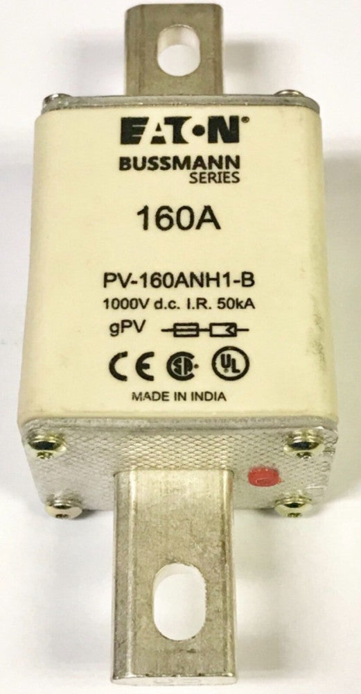 EATON BUSSMANN PV 160ANH1 B 160 AMP 1000 VDC Dual Indicator Bolt In Fuse