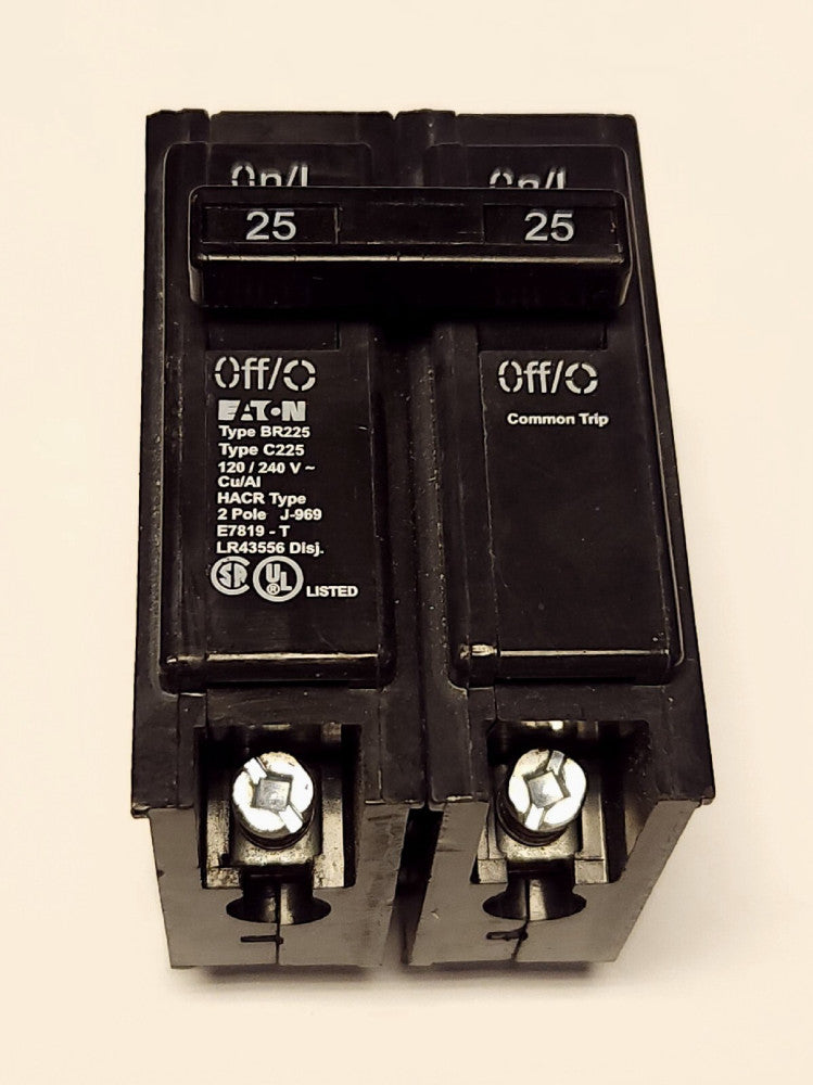 EATON CUTLER HAMMER BR225 C225 2 Pole 25 AMP Type BR Circuit Breaker