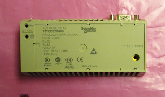 SCHNEIDER ELECTRIC 171CC576000 TSX MOMENTUM RS232 Processor Adapter I/O Bus 256K