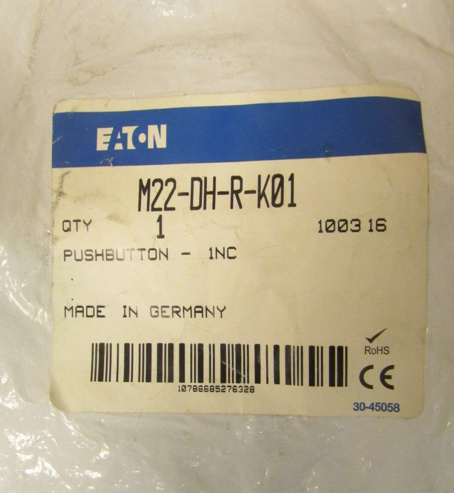 EATON M22 DH R K01 RED Push Button 1 N.C Contact Block M22-DH-R-K01