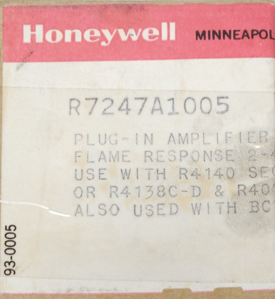 HONEYWELL R7247A1005 Plug In Amplifier Flame Response Module 2-4 Second for BC70