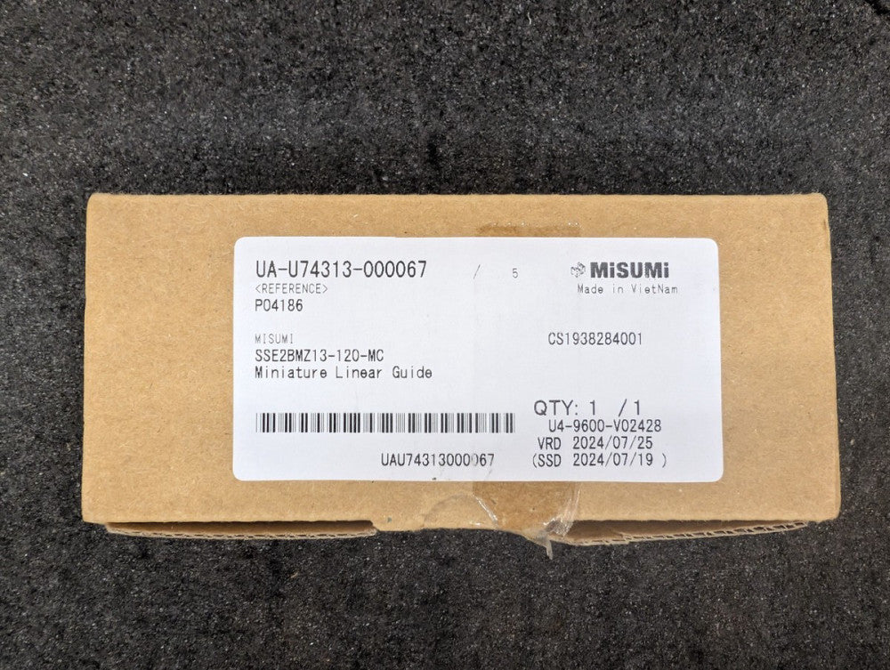 New, Misumi, SSE2BMZ13-120-MC, LINEAR GUIDE ASSEMBLY - MINIATURE, WIDE CARRIAGE