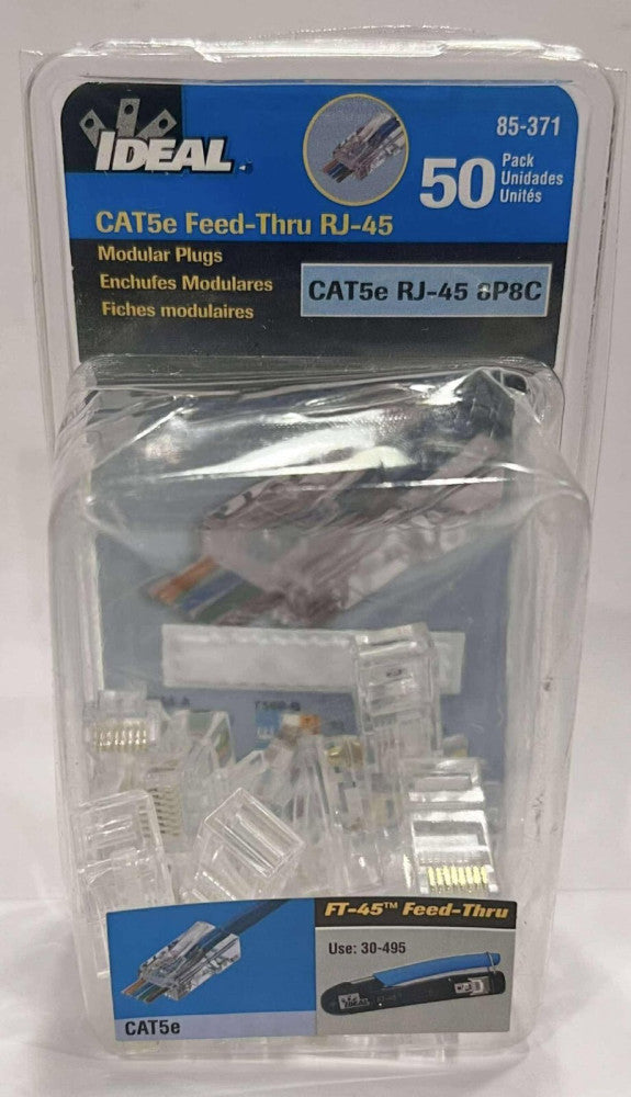 IDEAL CAT5e RJ 45 8P8C Modular Plugs 50 Packs 85 371