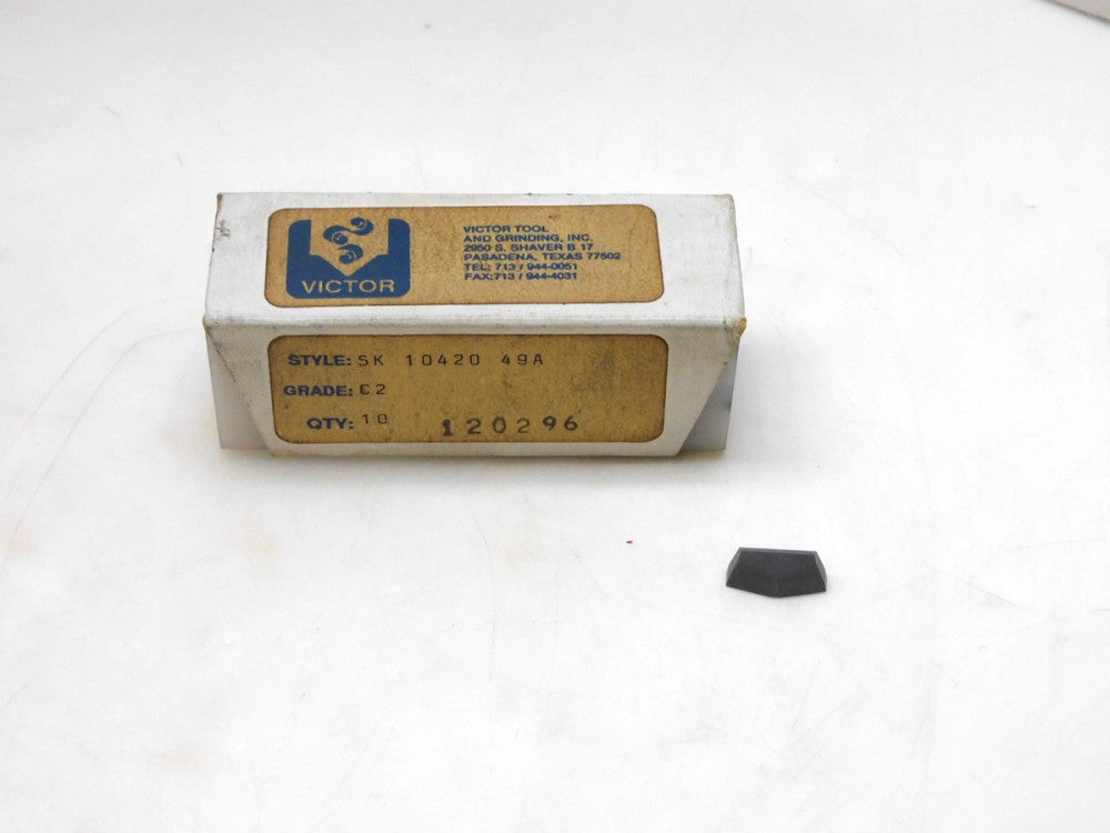 LOT OF 10 VICTOR SK10420-49A CARBIDE INSERT