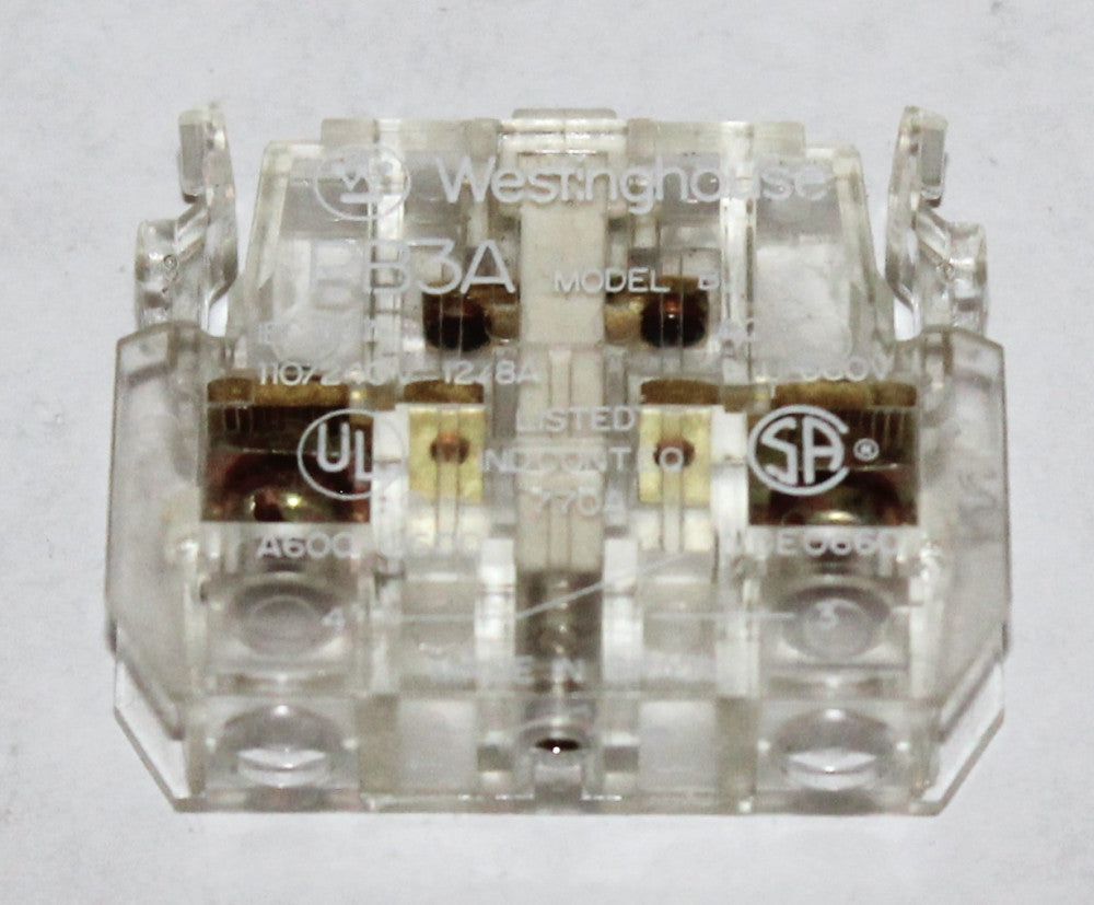 WESTINGHOUSE CUTLER HAMMER PB3A 110/120VAC NO Push Button Contact Block Model B 