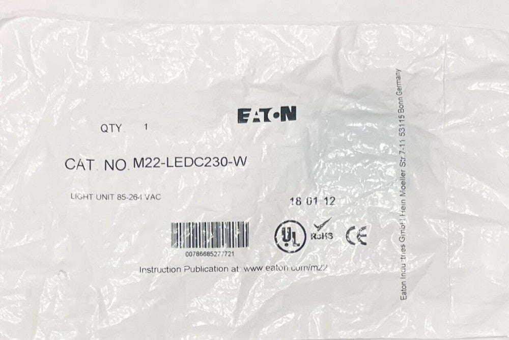 EATON M22 LEDC230 W Light Unit 85-264VAC M22-LEDC230-W WHITE CLEAR LED MODULE