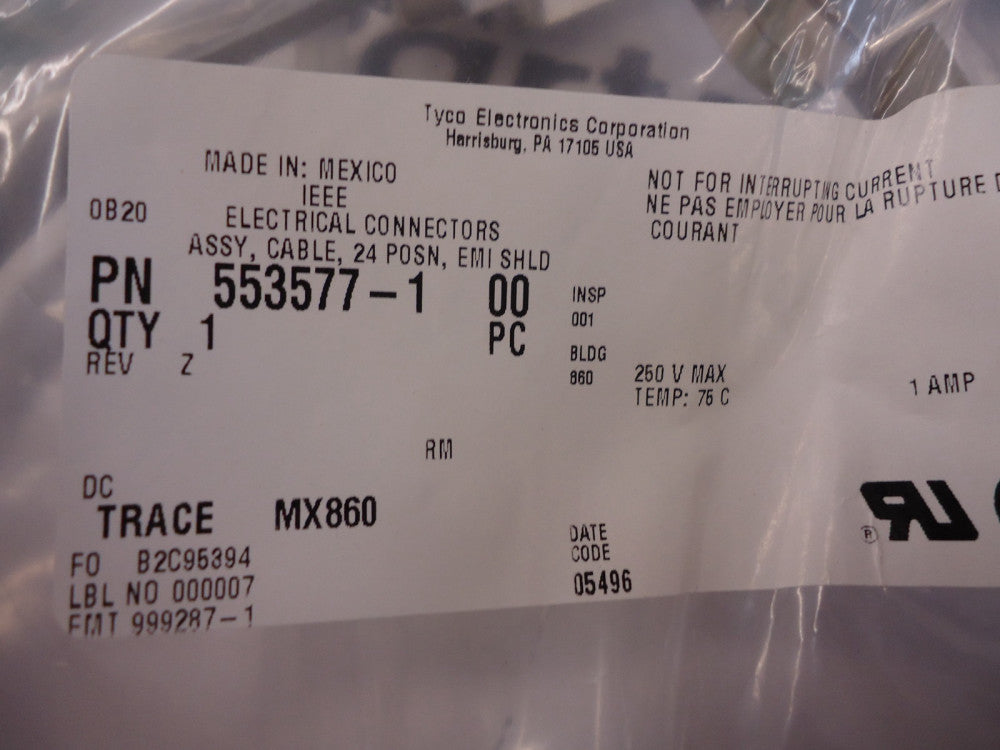 553577-1 AMP/TYCO Conn: Cable Assy 24 pos M-F 26 AWG Brand New!