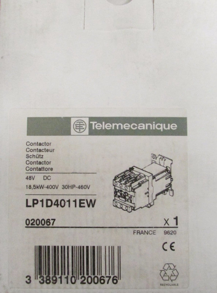 TELEMECANIQUE LP1 D4011 EW 48 V DC 30 HP Contactor  LP1D4011EW 48 vdc 