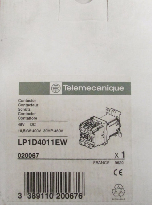 TELEMECANIQUE LP1 D4011 EW 48 V DC 30 HP Contactor  LP1D4011EW 48 vdc 