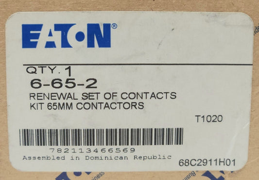 EATON CUTLER HAMMER 6 65 2 Contact Kit 65mm Contactors 3 Pole Size 1 6-65-2