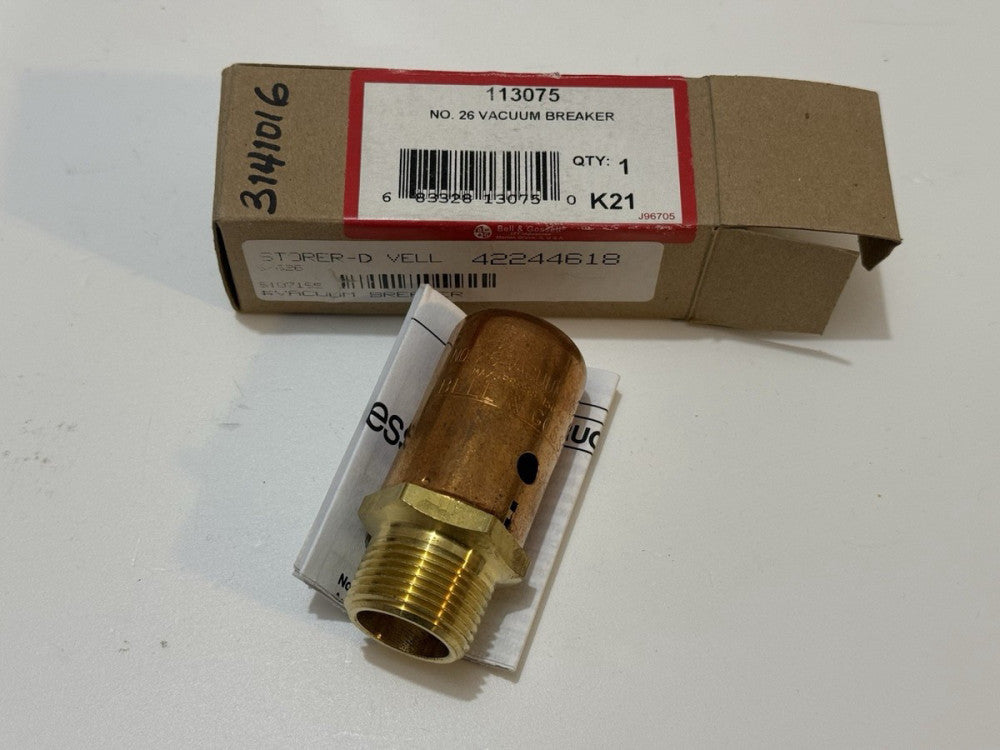 Bell & Gossett 113075 No. 26 Vacuum Breaker - Unused New