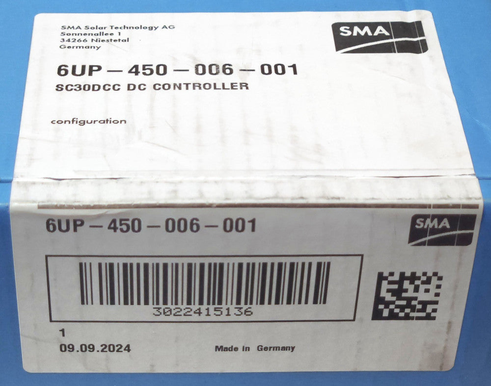 SMA SOLAR TECHNOLOGY 6UP 450 006 001 SC30DCC DC Controller 24 VDC SC30DCC.GR3