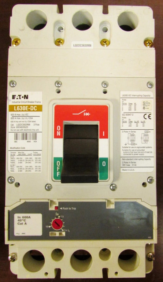 Eaton Cutler Hammer LGEDC3600FAG LGEDC630NN L630E-DC Breaker LGEDC3600