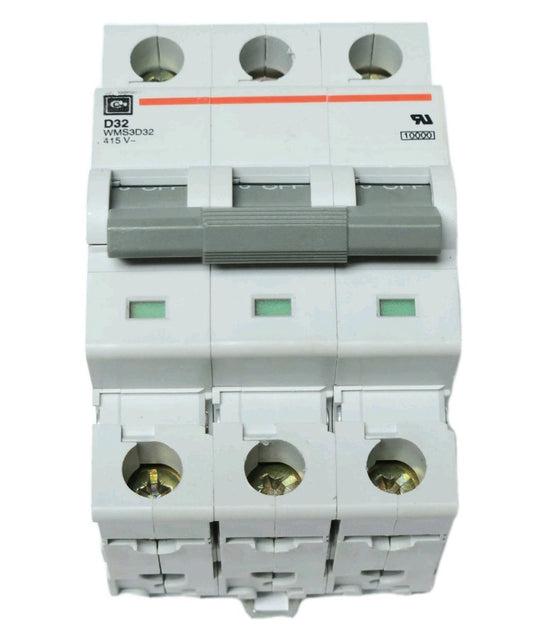 EATON CUTLER HAMMER D32 WMS3D32 415 Volt 32 AMP 3 Pole Circuit Breaker Din Rail