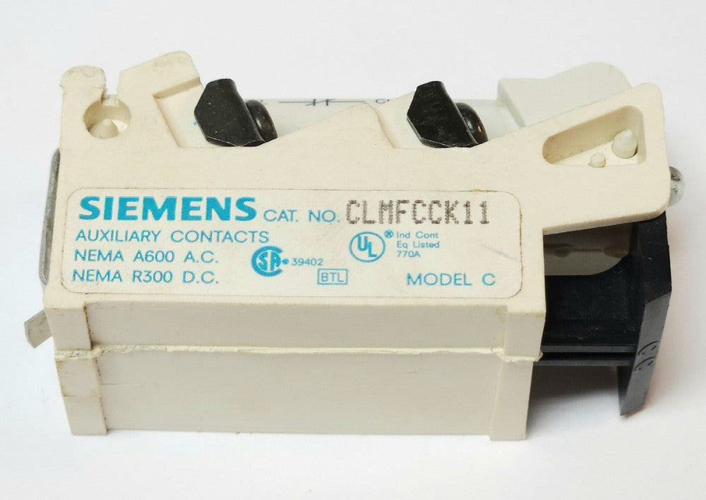 SIEMENS CLMFCCK11 2 NO 2 NC A200 V200 Auxiliary Contact Coil Clearing