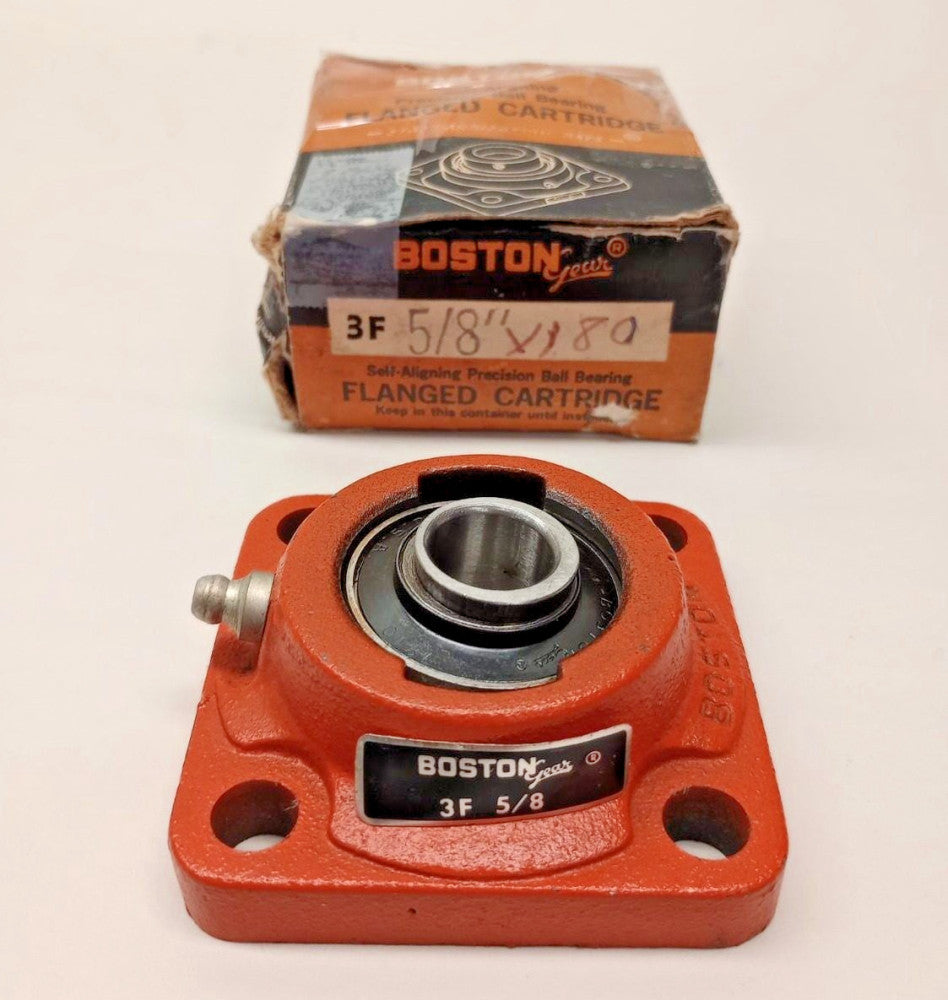 Boston Gear 3F 5/8 Used Flange Bearing 4-bolt Self-Align 0.625 bore (no collar)