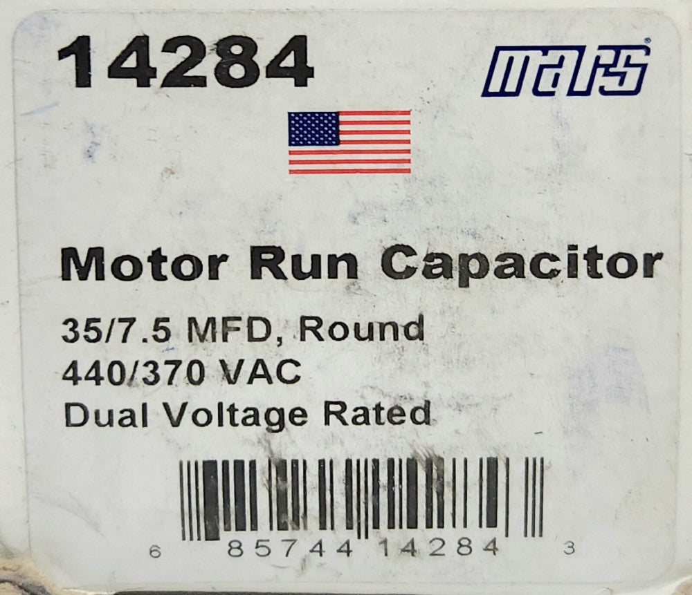 MARS 14284 Motor Run Capacitor Dual Section 35/7.5 MFD 440 380 VAC 50/60Hz