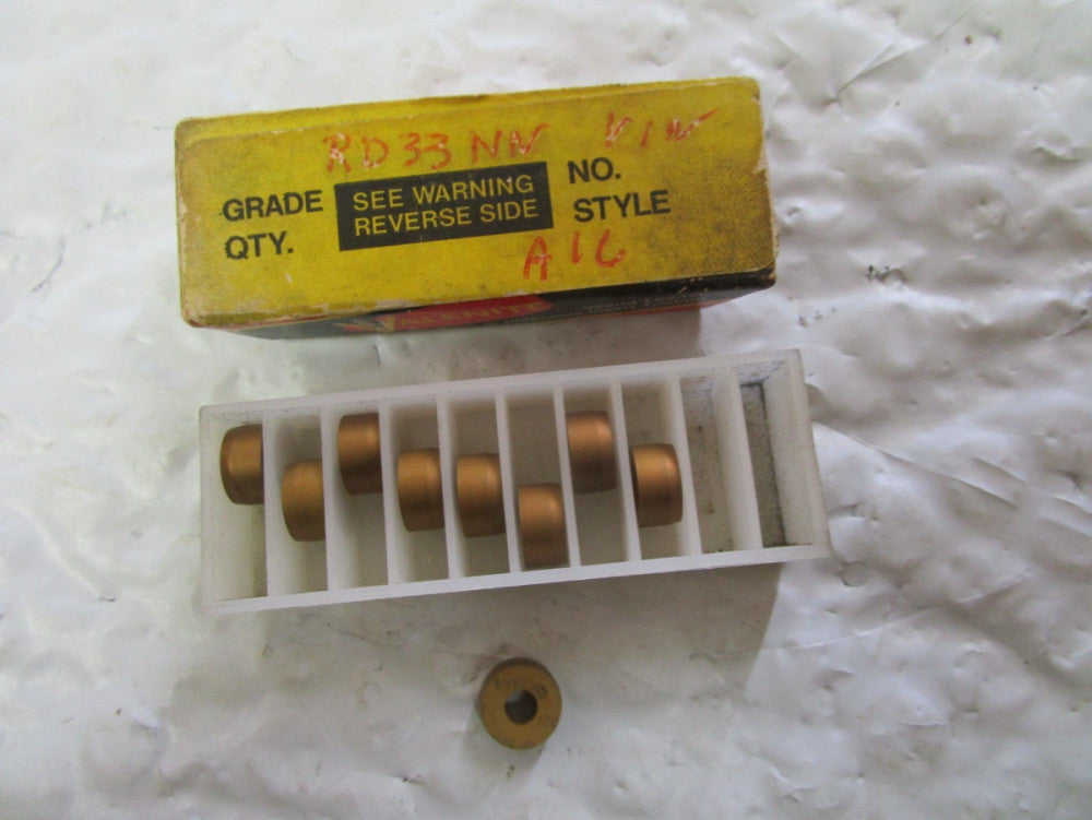 Lot Of 9  Valenite V1N Grade Carbide Inserts RD33NN