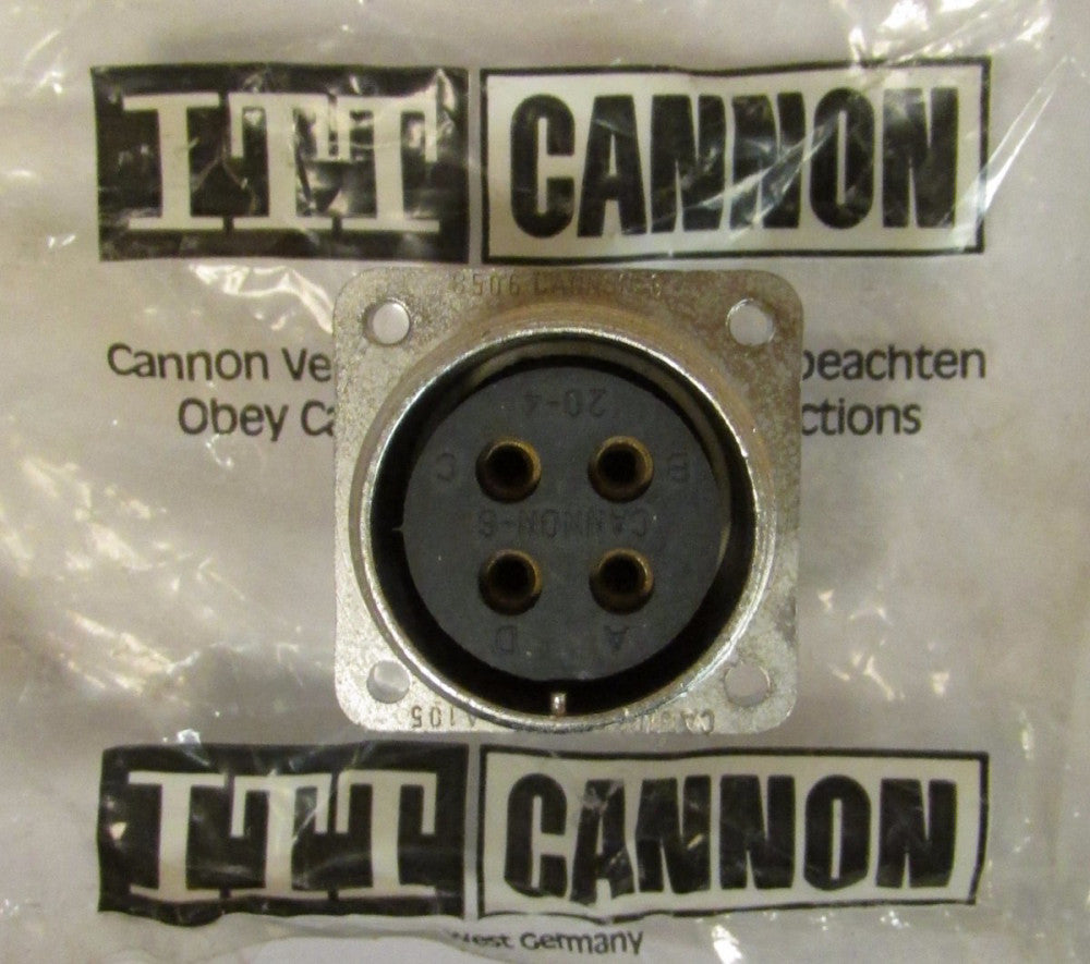 ITT CANNON CA 3102 E20 45 A105 Four Pin Receptacle 8506 Cannon G