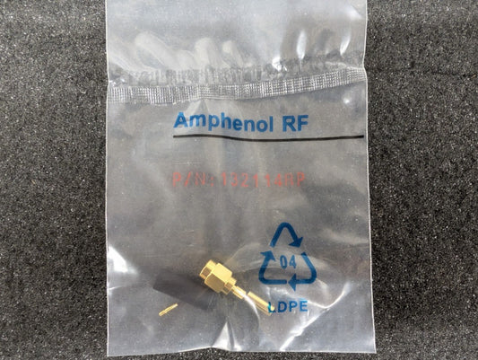 New, Amphenol, 132114RP, CONN RPSMA PLUG STR 50OHM SOLDER - Lot of 2pcs