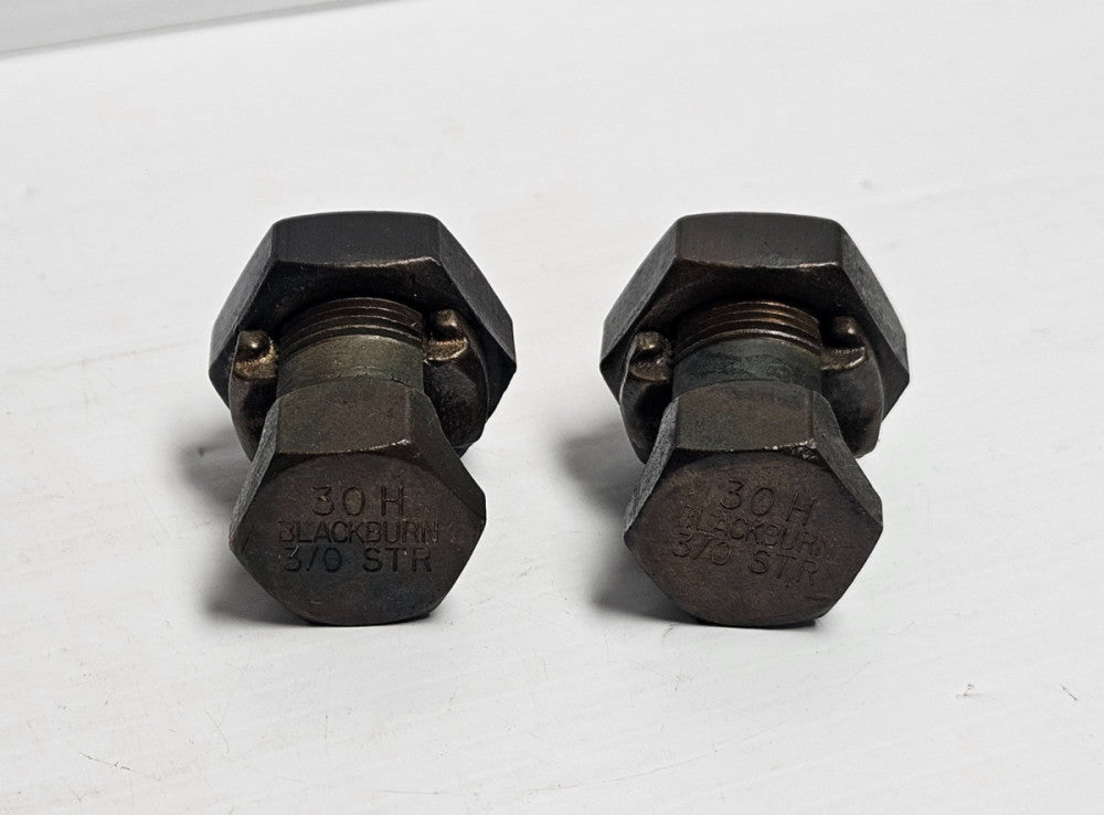NEW LOT OF 2 BLACKBURN BRASS SPLIT BOLT CONNECTOR 30H 3/0STR