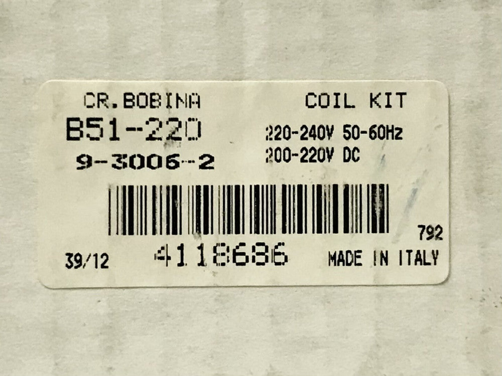 EATON CUTLER HAMMER CR BOBINA B51 220 9-3006-2 Size 6 Coil Kit 220 240 VAC 