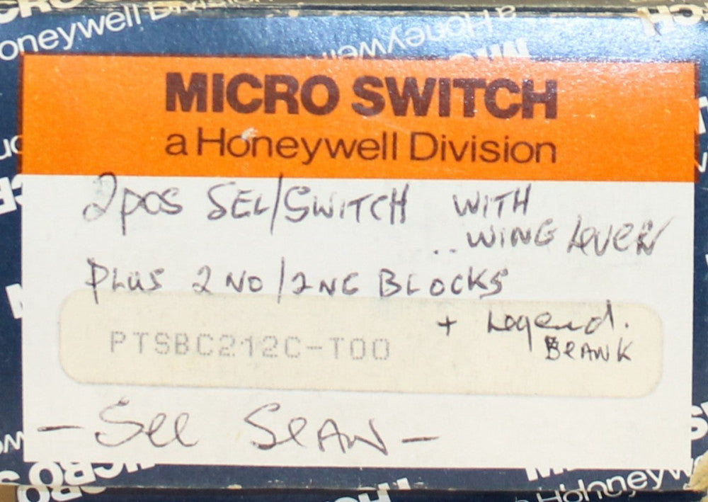 MICROSWITCH 2 Position Long Lever Selector Switch Complete PTSBC212C T00