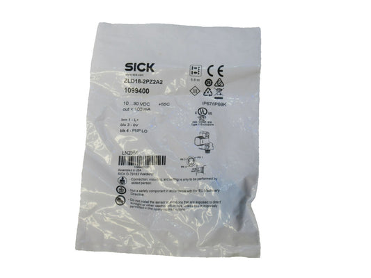 Sick ZLD18-2PZ2A2 , 1099400 10...30Vdc Photoelectric Sensor (New)