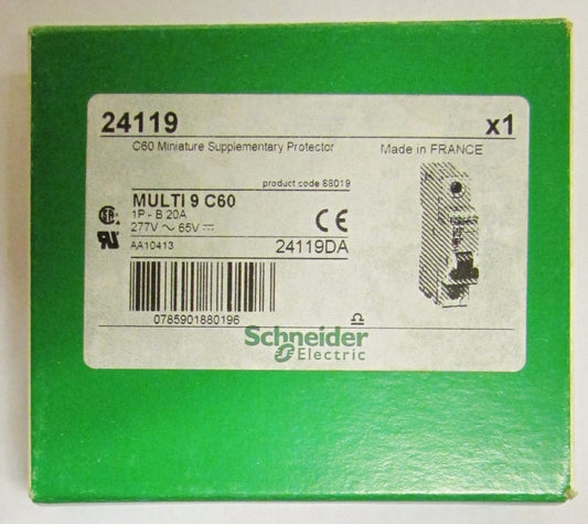 SCHNEIDER ELECTRIC 24119 Multi9 C60 Supplementary Protector Breaker 24119DA 