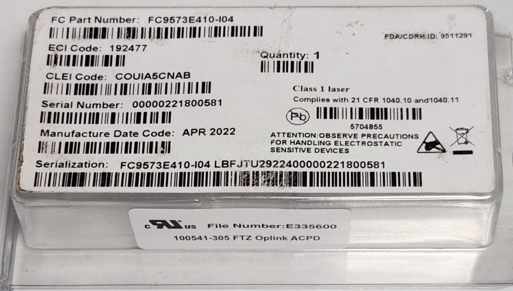 OPLINK TXP1XGDS1IFJTE2G FC FC9573E410 104 Network Transceiver Module