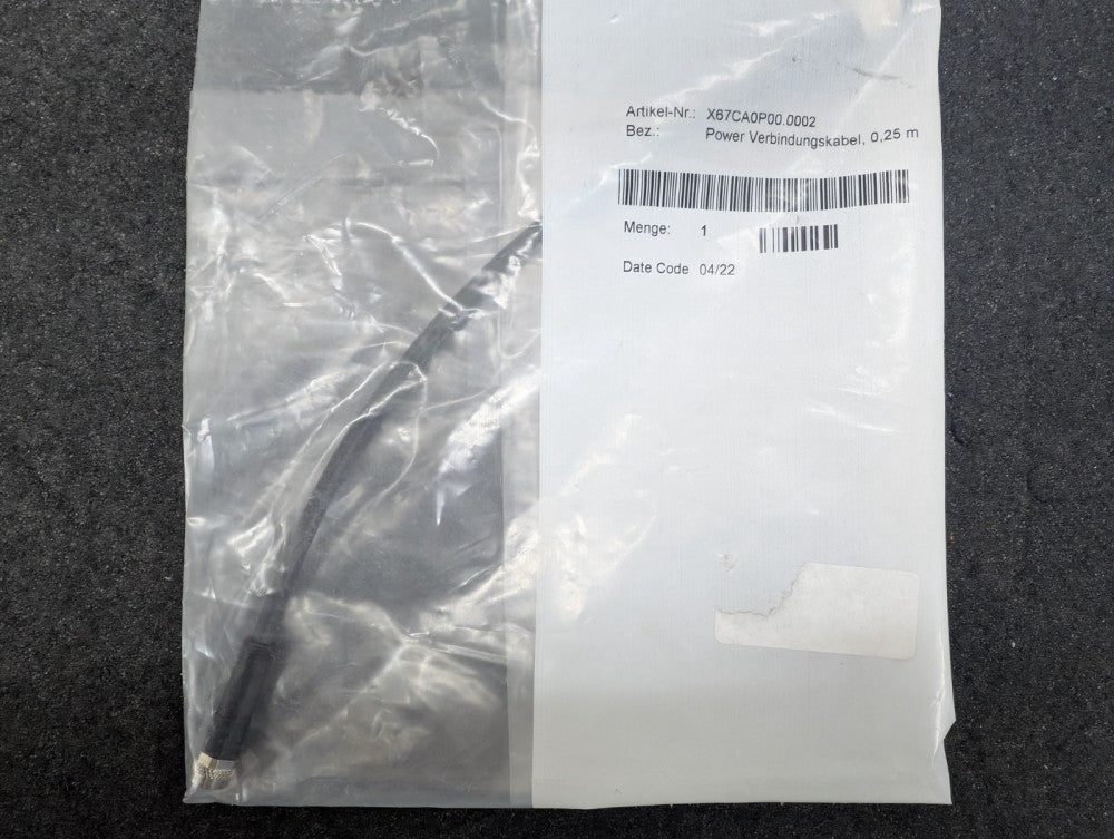 New, B&R, X67CA0P00.0002, POWER CONNECTION CABLE, 4-PIN, STRAIGHT, 0.25M
