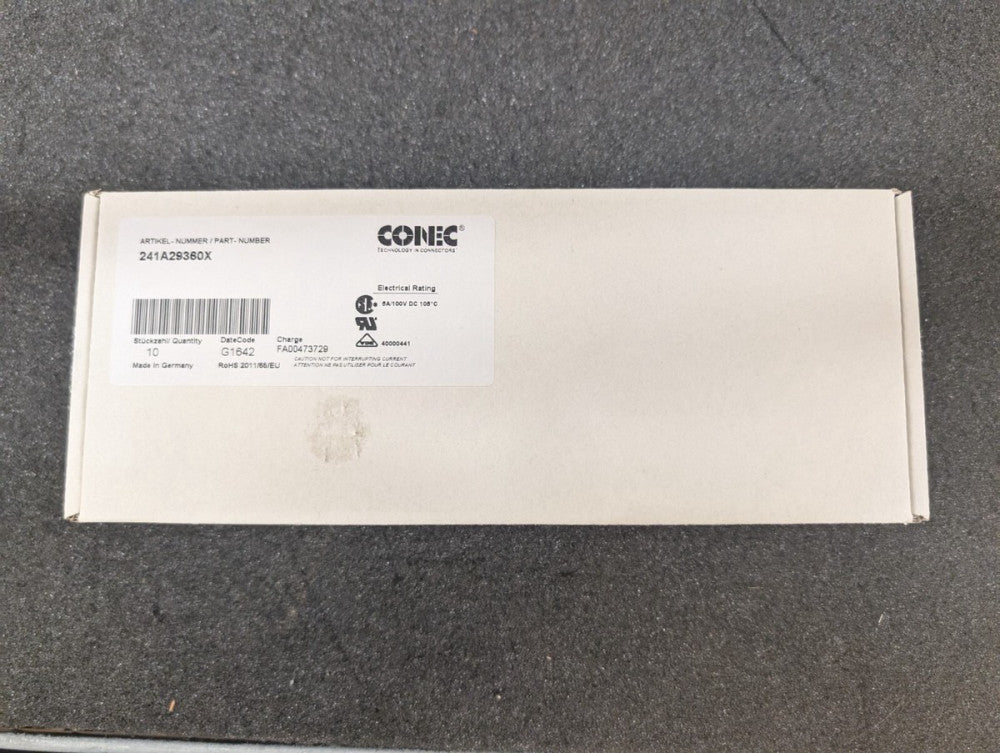 New, Conec, 241A29360X, CONN D-SUB PLUG 9POS SLDR CUP