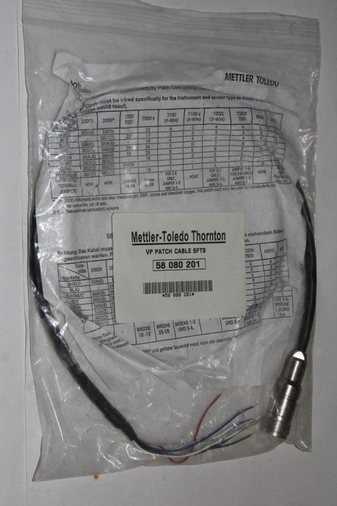 METTLER-TOLEDO 58080201 5-FT VP Patch Sensor Cable