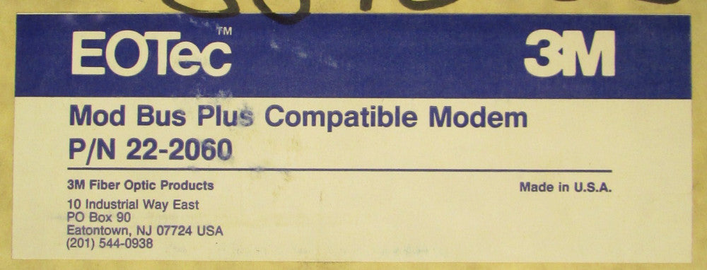 EATON EOTec 3M 22-2060 Mod Bus Plus Compatible Modem 22 2060