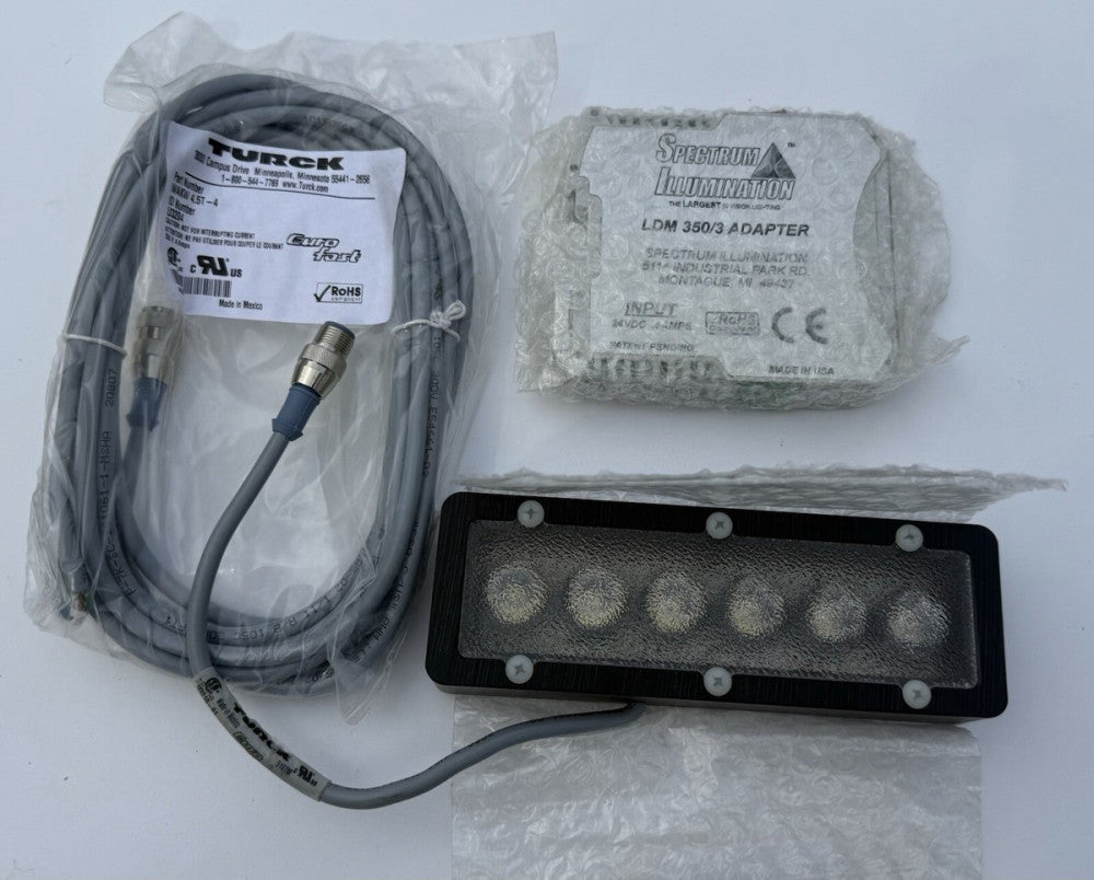 Spectrum MLL16-WHI 6″ Linear Light with LDM 350/3 Adapter & Turck Cable - New