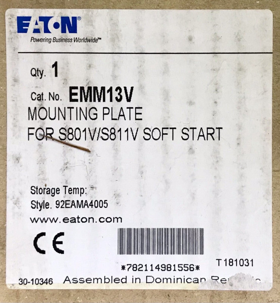 EATON CUTLER HAMMER EMM13V S801 S811 Soft START Mounting Plate 92EAMA4005