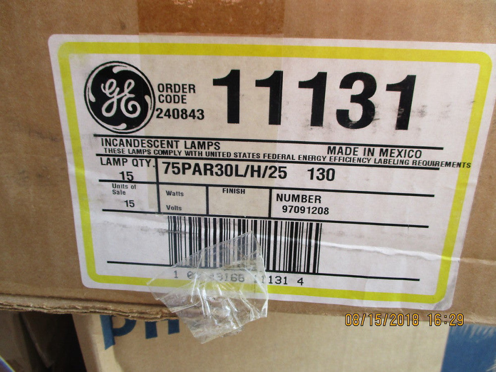 11131 GE Lighting Long Neck Flood - Halogen - 3,000 Life BRAND NEW! LOT OF 15